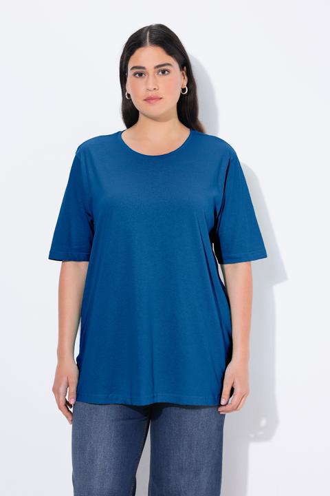 Actual product image Ulla Popken Basic Round Neck Short Sleeve Relaxed Fit Tee (68)