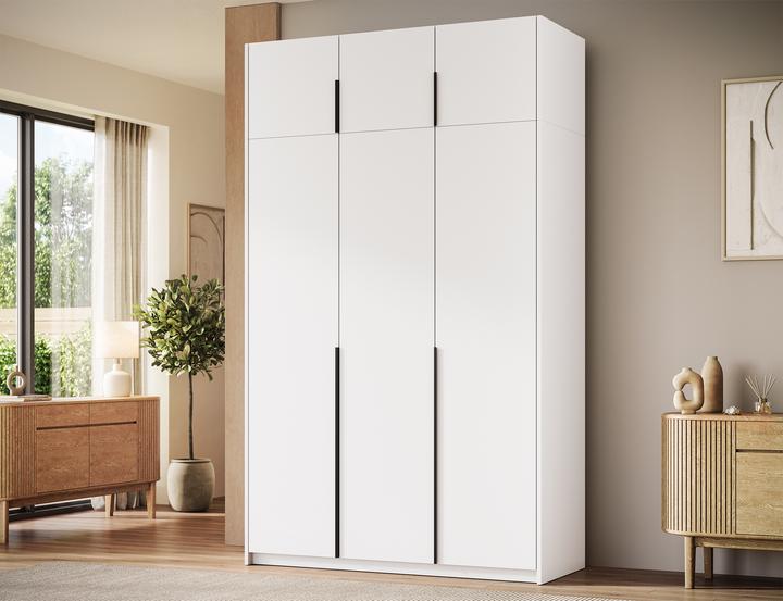 Produktbild ADRK Furniture Bregma III Drehtürenschrank mit Aufsatz (148 x 58 x 250 cm)