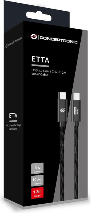 Productafbeelding Conceptronic Kabel USB-C 3.0 -> C St/St 1.20m 5A 10Gbps bw (1.20 m, USB 3.2 Gen 2)
