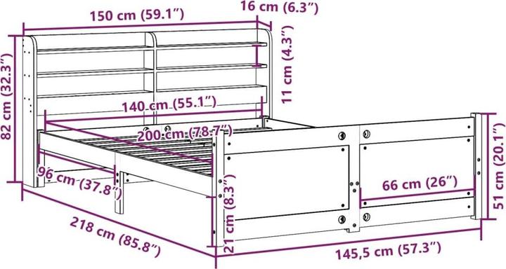 Image du produit vidaXL Bettgestell (140 x 200 cm)