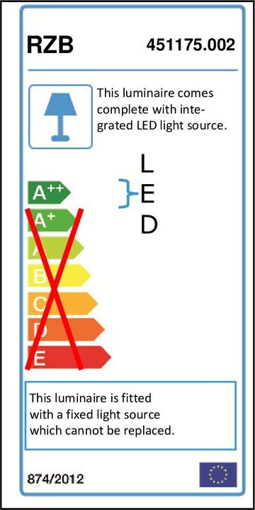 Energie-Label RZB LED-Wand- / Deckenleuchte (1400 lm)