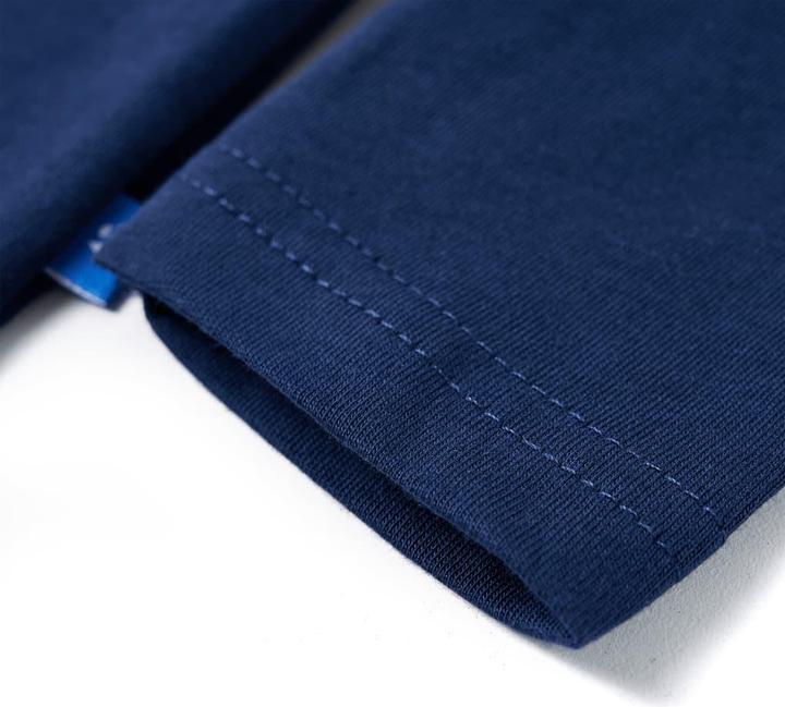 Image du produit vidaXL Tee-shirt manches longues enfant bleu marine 104,Matière : 100 (104)