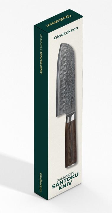 Actual product image Gladkokken - Damascus Santoku Knife - 18 cm Blade (18 cm)