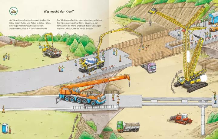 Actual product image Ravensburger Why? Why? Why? Sticker book: Vehicles on the construction site