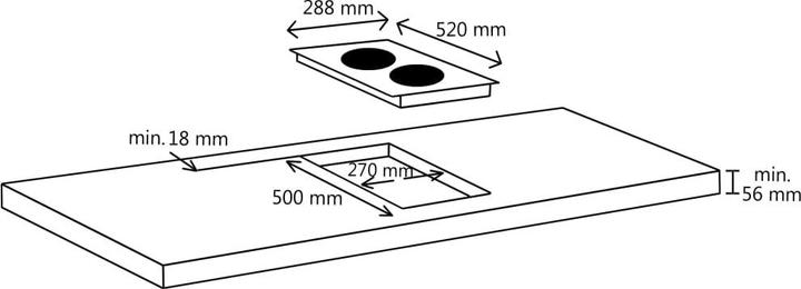 Produktbild vidaXL Kochfeld (52 cm, Induktionskochfeld)