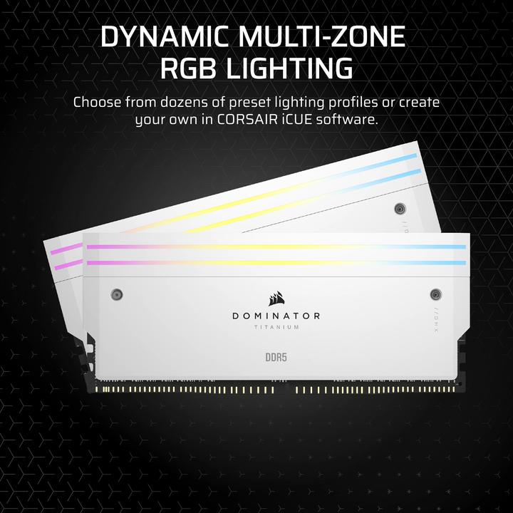 Produktbild Corsair DOMINATOR Titanium Light Enhancement Kit, 2-up config, Functional LEDs, White Heatsink, no DRAM ICs (RGB)
