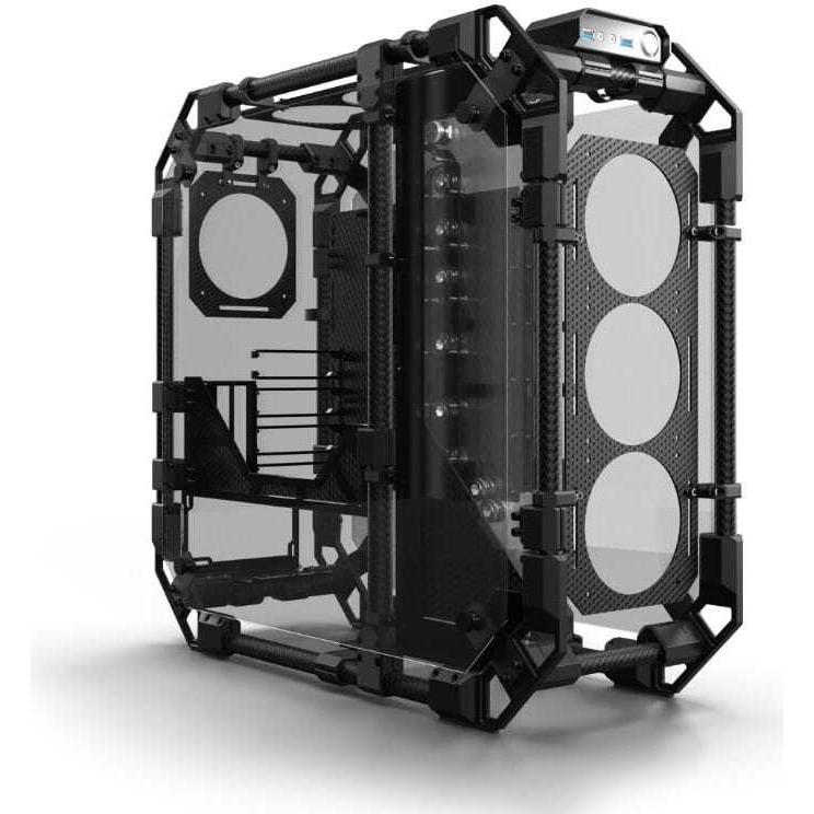 Alphacool GHE Apex Pro Skeleton Carbon Geh??use (mATX, ATX, ITX), PC Gehäuse, Schwarz