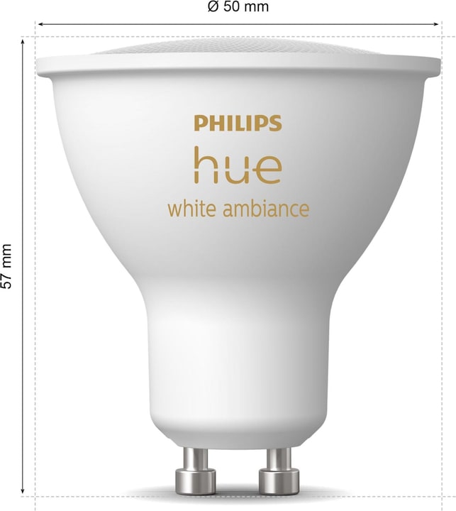 Actual product image Philips Hue White Ambiance (GU10, 4.20 W, 400 lm, 2 x, E)