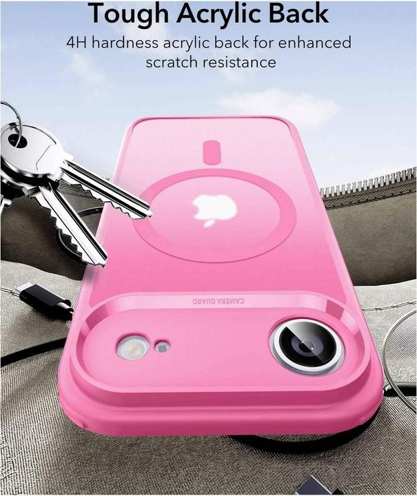 Actual product image ESR Classic Hybrid Magnetic Case (Camera Control), for iPhone 17 Air, Frosted Pink (Apple iPhone 17, Apple iPhone Air)