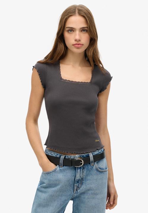 Produktbild Superdry Essential Kurzarm-T-Shirt mit eckigem Ausschnitt (10XL)