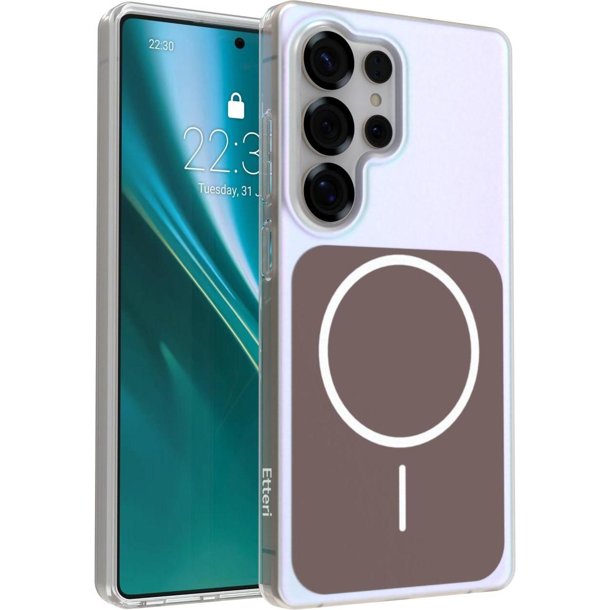 Etteri Hidden Pearl case for Samsung S25 Ultra brown (Samsung Galaxy S25 Ultra), Cover smartphone, Marrone