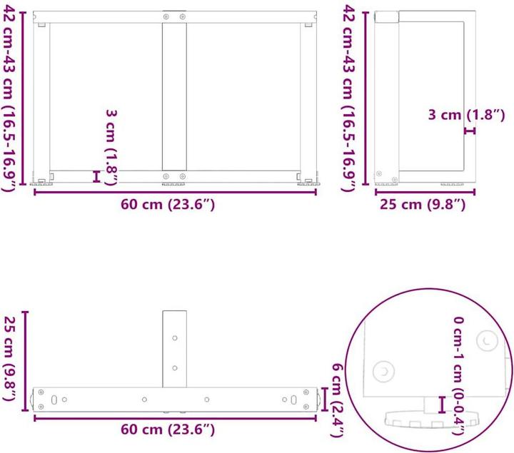 Image du produit vidaXL Couchtischbein