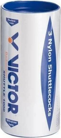 Victor tube of 3 badminton shuttlecocks 1000