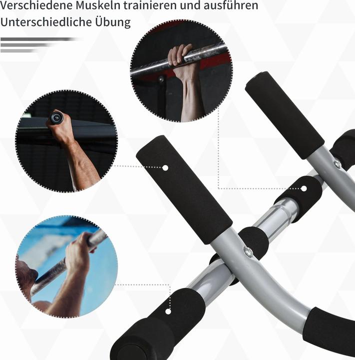 Produktbild Homcom Klimmzugstange, Trainings Halterung, Stahl, Schaumstoff, Schwarz+Grau, 92x40x17cm