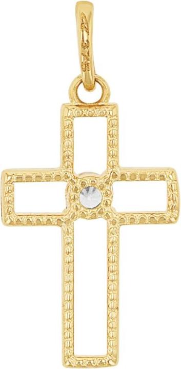 Produktbild Amor Anhänger für Damen, Gold 375, Zirkonia synth. | Kreuz (Gold 375, 9 ct)