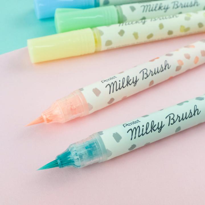 Actual product image Pentel Brush Pen Milky Brush Blue (Blue/turquoise, 1 x)