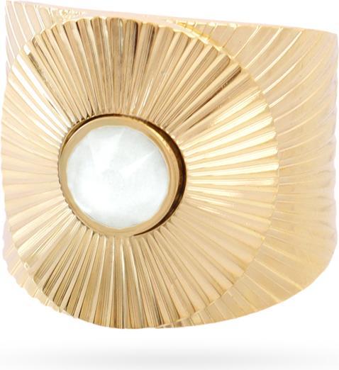 Emilia Ring - Goldstahl - Weisse Synthetische Steine (54)