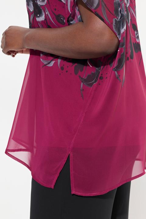 Produktbild Ulla Popken Blusenshirt, doppellagig, Oversized, Rundhals, Halbarm (46, 48)