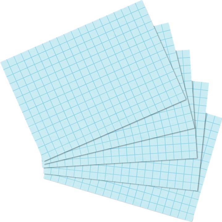 Produktbild Herlitz Karteikarten, DIN A6, kariert, blau aus Papier, 170 g-qm, holzfrei, 5 mm kariert, Linienfarbe: (A6, 170 g/m², 100 x)