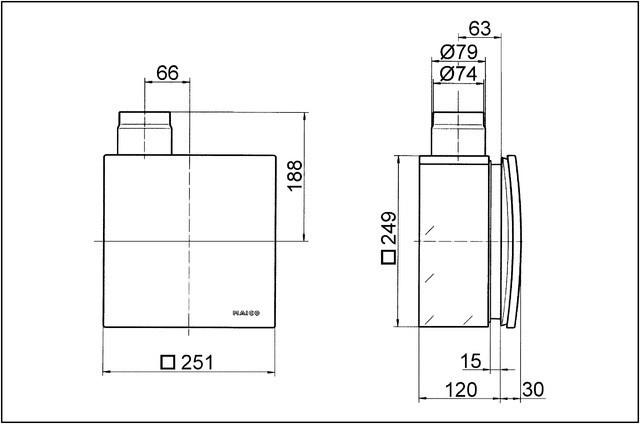 Actual product image Maico MAI ER-UPB/R UP housing plastic black