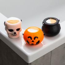 Image du produit Accentra Colorant de bain HAPPY HALLOWEEN dans un bol en plastique en forme de tête de mort, 110g, parfum : (Bombe de bain)