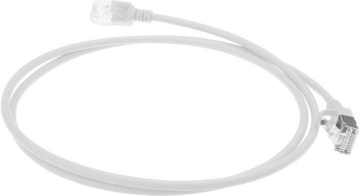 Produktbild ACT White 7 meter LSZH U/FTP CAT6A datacenter slimline patch cable snagless with RJ45 connectors (U/FTP, CAT6a, 7 m)