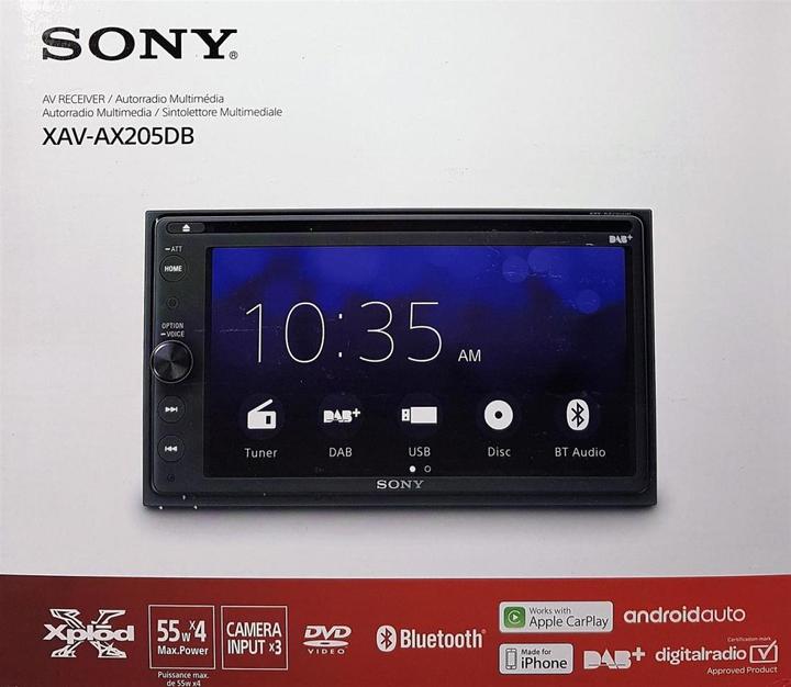 Actual product image Sony Xav-Ax205db (Android car, Apple Carplay)