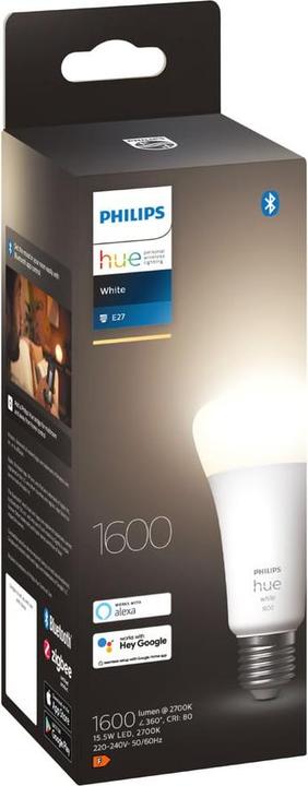 Produktbild Philips Hue White (E27, 15.50 W, 1600 lm, 1 x, F)