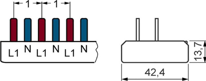 Produktbild Siemens Stift SaS 10qmm 1p/N 5ST3674-0 12xKompakt 12TE Sammelschiene