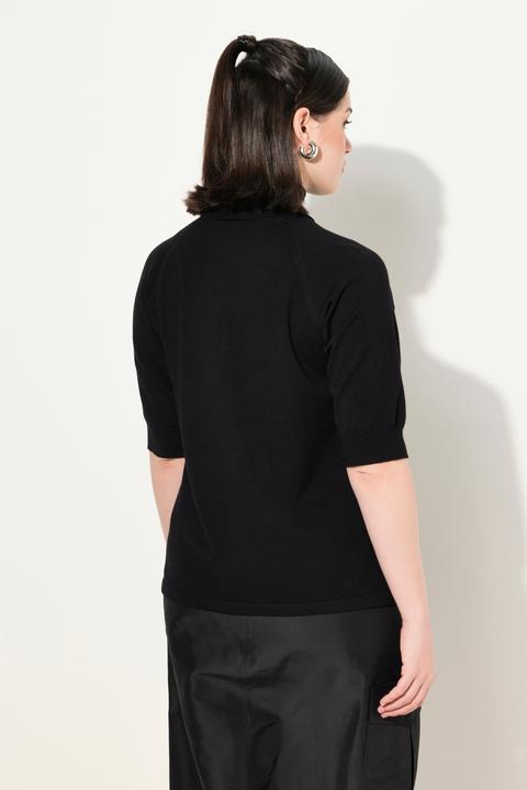 Produktbild Ulla Popken Pullover, Rollkragen, 3/4-Raglanarm, Rippbündchen (58)