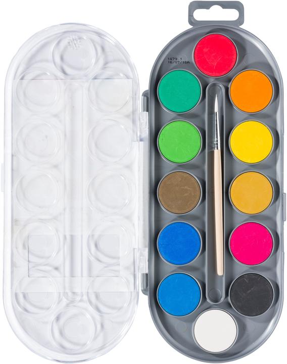 Actual product image Bruynzeel Watercolour 12er-Set, multicoloured (White, Orange, Yellow, Lilac, Light yellow, Dark green, Black, Red, Light green, Brown, Dark Blue, Light blue, 1000 ml)