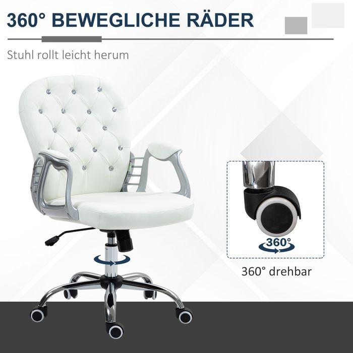 Image du produit Swisshandel24 Bürostuhl, Ergonomisch Schreibtischstuhl mit Armlehne, Gepolsterter Rückenlehne Weiss (49 - 58 cm)