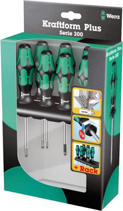 Actual product image Wera 335/350/367/7 Rack (Phillipps cross recess (PH), Torx (TX), Pozidriv cross recess (PZ), Slotted screws)