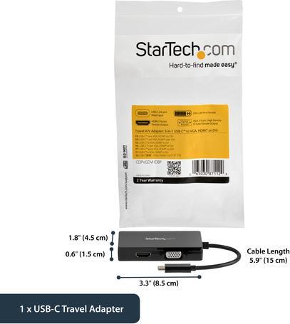 Image du produit StarTech USB-C Multiport Adapter (HDMI, DVI, VGA, 8.50 cm)