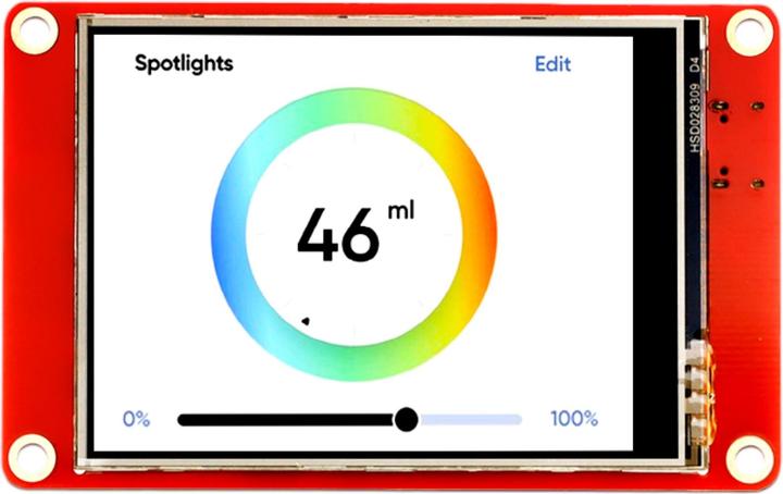 Actual product image Elecrow CrowPanel 2.8 Zoll ESP32 Display 320x240 TFT LCD mit kapazitivem Touch und Acryl-Gehäuse