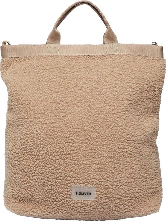 Produktbild s.Oliver Tasche Rucksack aus Teddyplüsch mit Logo-Patch