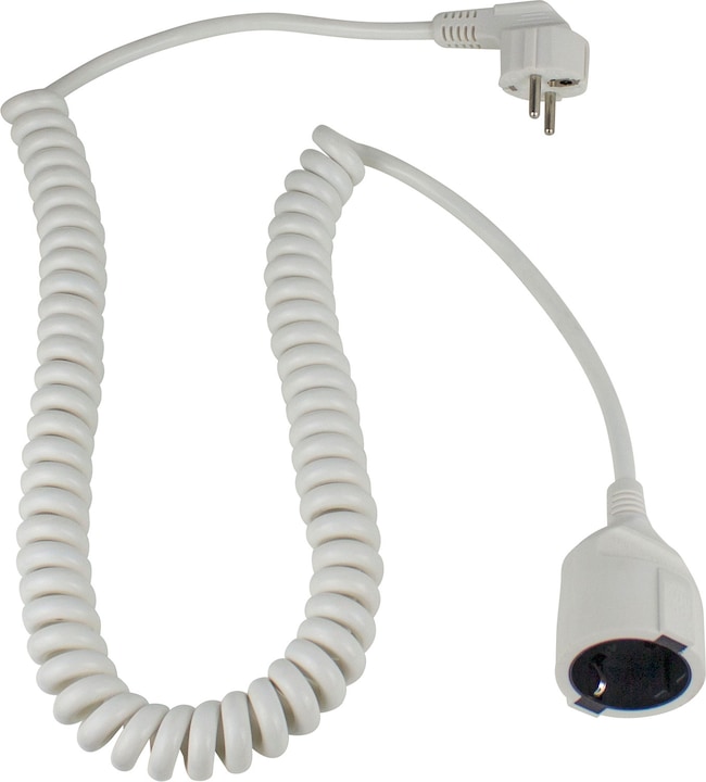 Actual product image As - Schwabe Protective contact spiral cable, white (4 m, CEE 7/3)