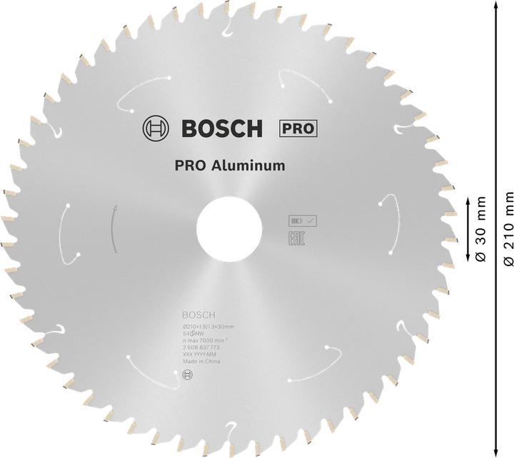 Productafbeelding Bosch Professional Zubehör Cirkelzaagblad Standaard voor Aluminium, 210x1,9/1,3x30, 54 tanden