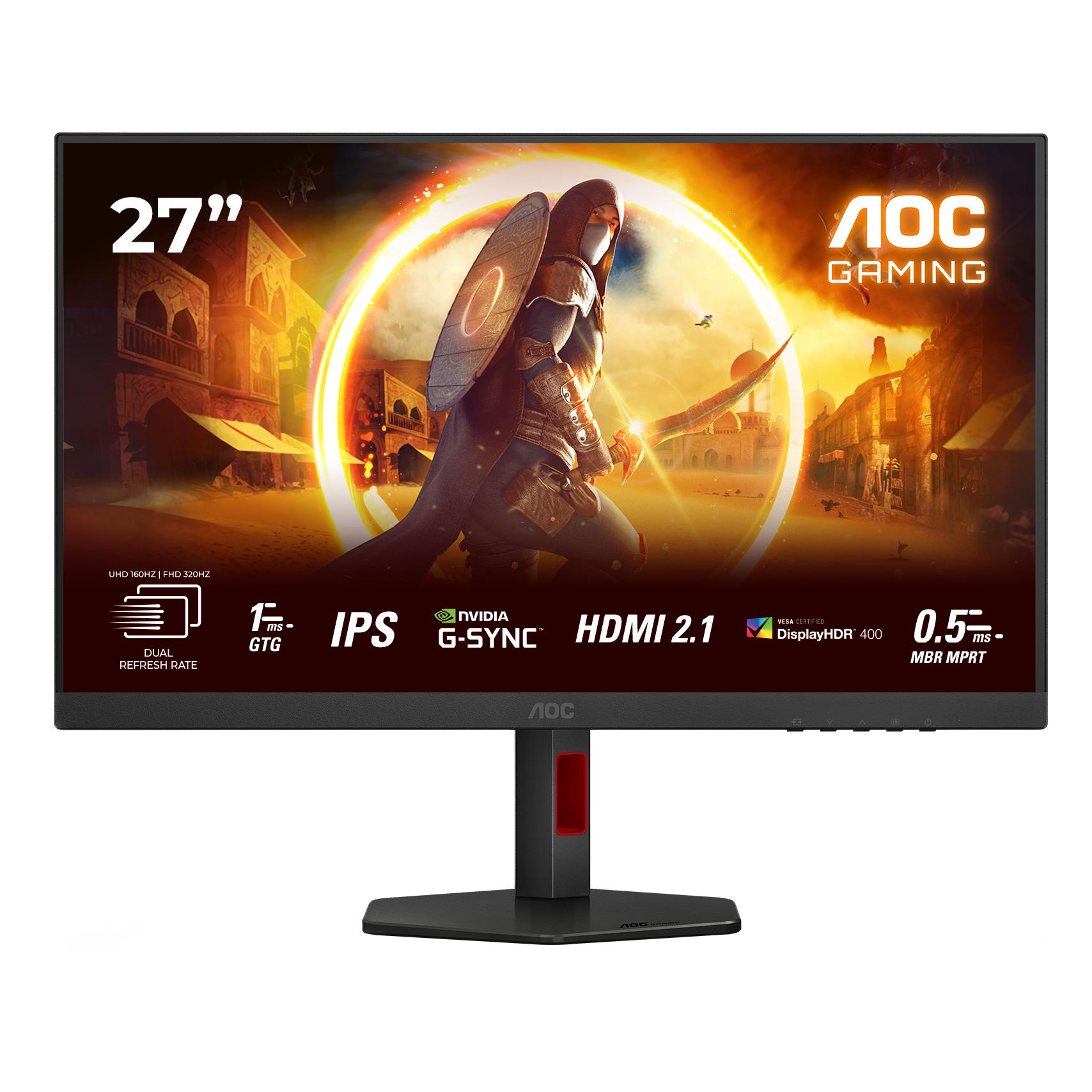 AOC U27G4R (3840 x 2160 Pixel, 27"), Monitor, Schwarz, Rot