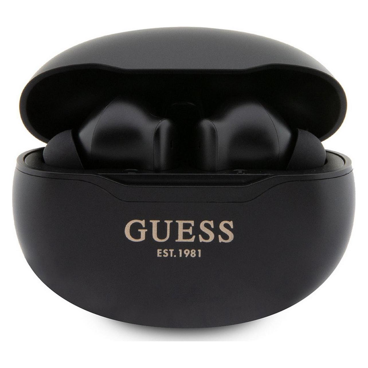 Guess Słuchawki Bluetooth GUTWST50EK Tws + Stacja Dokująca Czarny/black Classic Est (Passive Geräuschunterdrückung, 6 h, Kabellos), Kopfhörer,