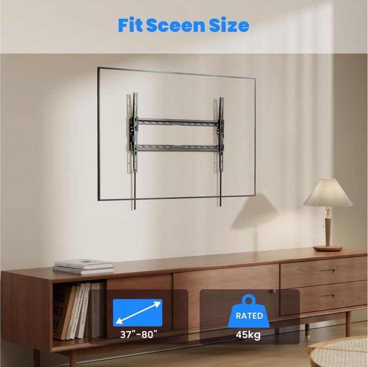 Image du produit PureMounts Wandhalterung PM-BT610 Schwarz (Mur, 45 kg, 37" - 80")