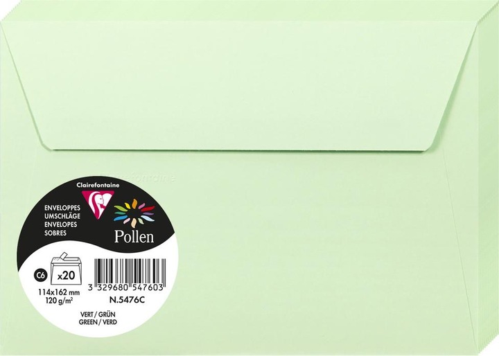Immagine prodotto Clairefontaine Busta Pollen Formato busta: DIN C6 Dimensioni: 162 x 114 mm (L x A) (162 x 114 mm, 1 x)