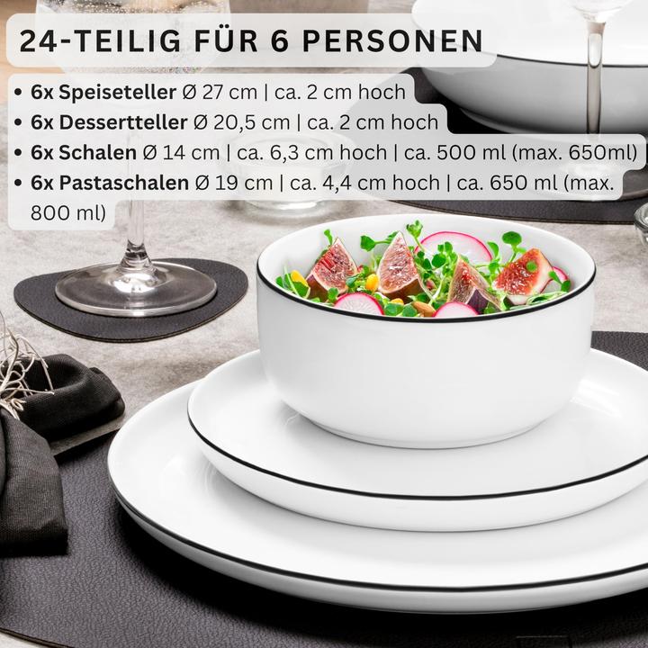 Produktbild Sänger Geschirr Marlo Black Rim (6 Stück)