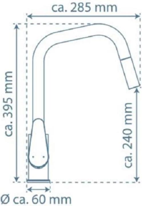 Produktbild Schütte Seattle Design Keukenkraan - Mengkraan - uittrekbare uitloop - Grafiet Mat
