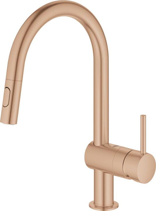 Grohe Kitchen mixer with hand shower Minta warm sunset brushed 32321