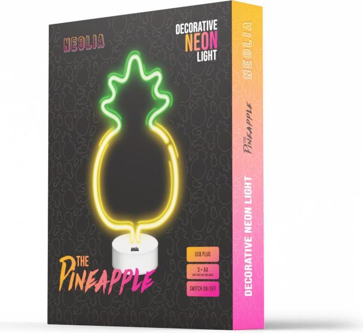 Actual product image Forever Light Neon LED on a stand PINEAPPLE yellow green NNE05 Neolia