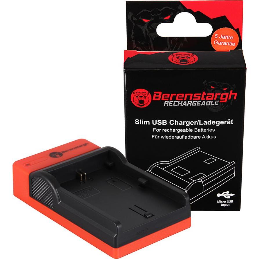 Berenstargh Slim Micro-USB Ladegerät f. Canon LP-E6 EOS 5D 60D 60Da 6D 7D EOS70D EOS-70D LP-E6 Mark (Caricabatterie senza batteria), Caricabatterie