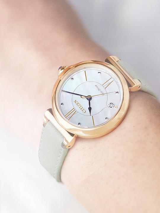 Actual product image Citizen EM1073-18D Eco-Drive Elegance Ladies Watch 30mm 5ATM (Analogue wristwatch, 30 mm)