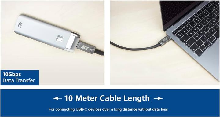 Produktbild ACT USB-C 3.2 Gen2 Active Optical Cable (AOC) connection cable, 10m (10 m, USB 3.2 Gen 2, 60 W)