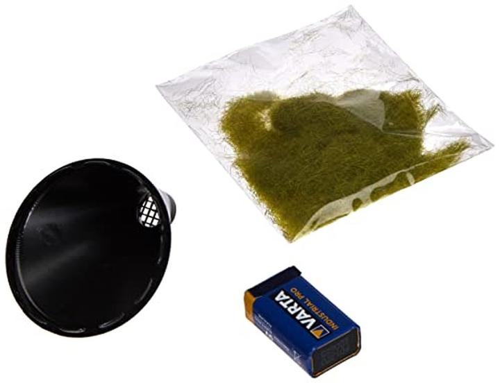 Image du produit Faller Les fibres herbeuses sont chargées électrostatiquement avec cet appareil. Une pose verticale des fib